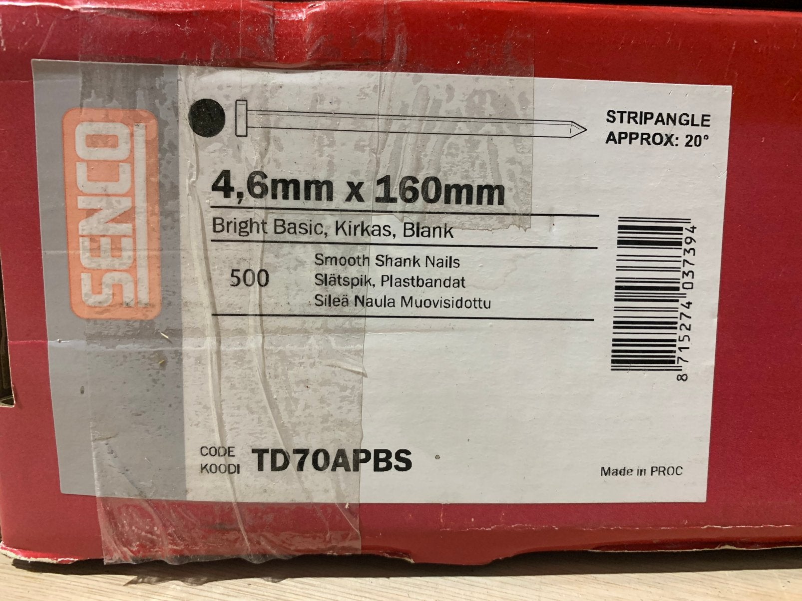2 dozen Senco stripnagels TD70APBS - NIEUW -, 100 tot 250 mm, Nieuw, Ophalen of Verzenden, Senco