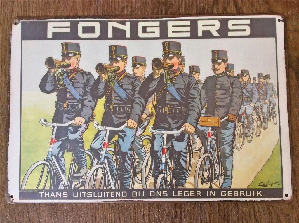 FONGERS Knil Nederlands Leger Metalen Wandbord, Verzenden, Landmacht, Nederland, Foto of Poster