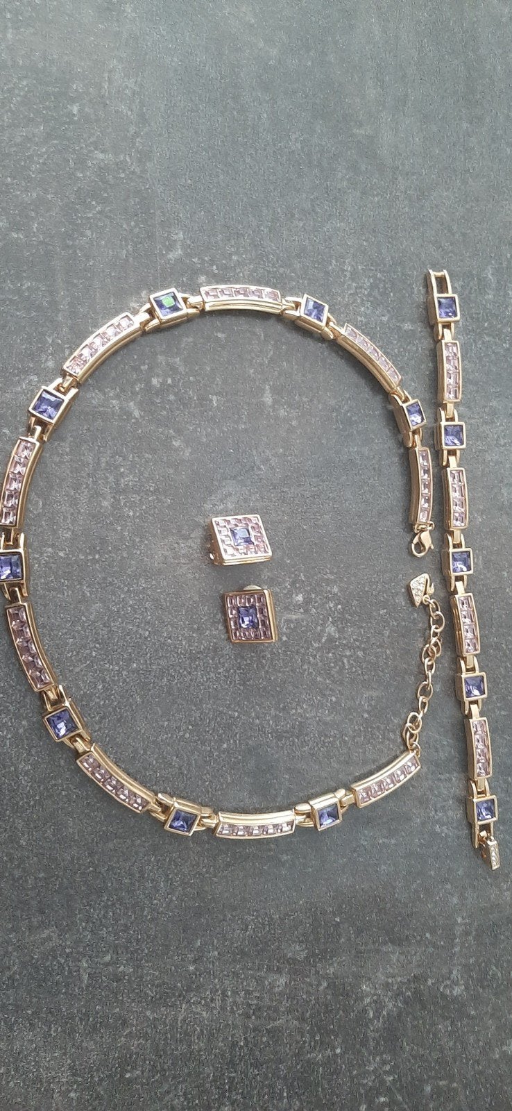 Antieke Swarovski Sieradenset: Ketting, Armband & Oorbellen, Verzamelen, Ophalen of Verzenden