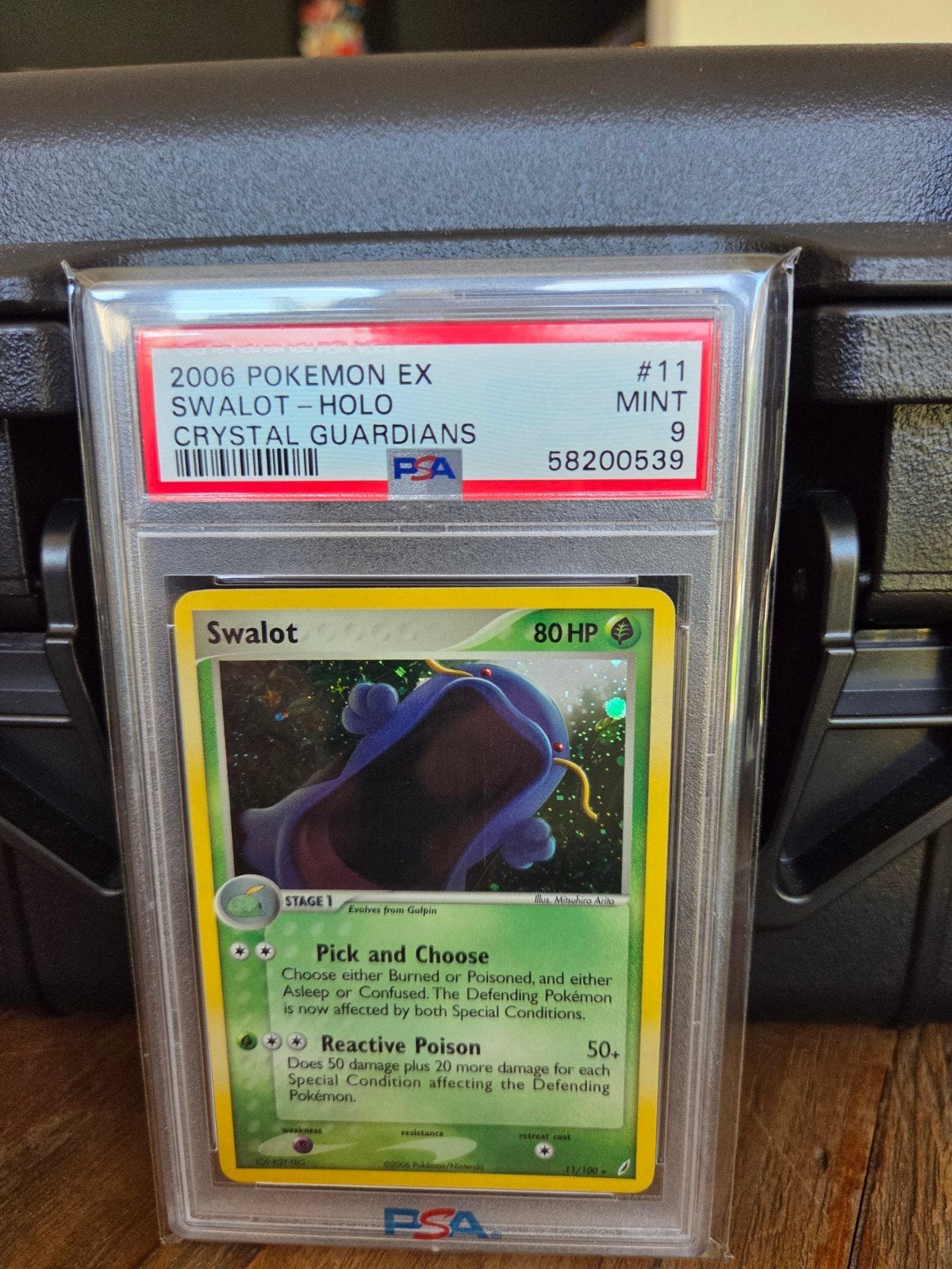 2006 Pokémon EX Swalot Holo Crystal Guardians PSA 9, Ophalen of Verzenden, Zo goed als nieuw, Losse kaart, Foil