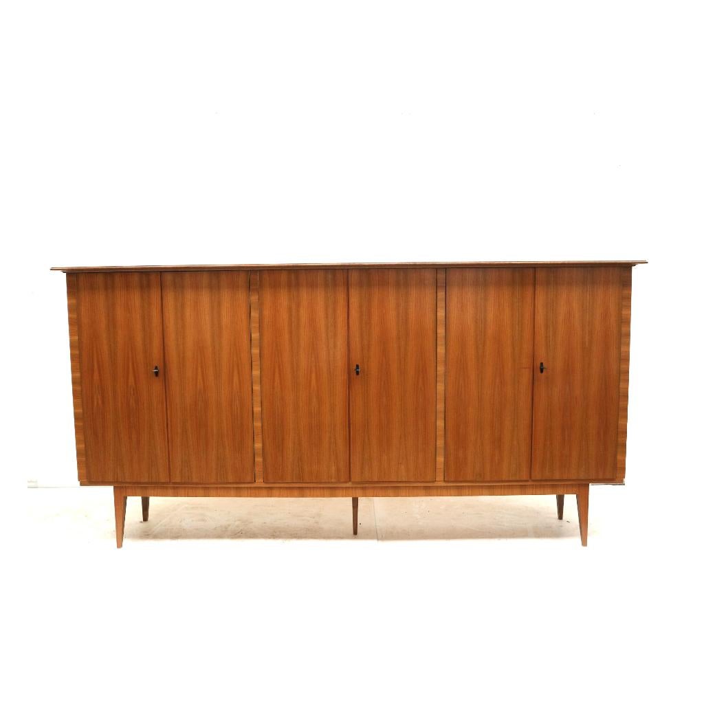 Vintage design hoog dressoir highboard jaren '60 '70 retro, Huis en Inrichting, Kasten | Computermeubels, Gebruikt, 120 tot 170 cm