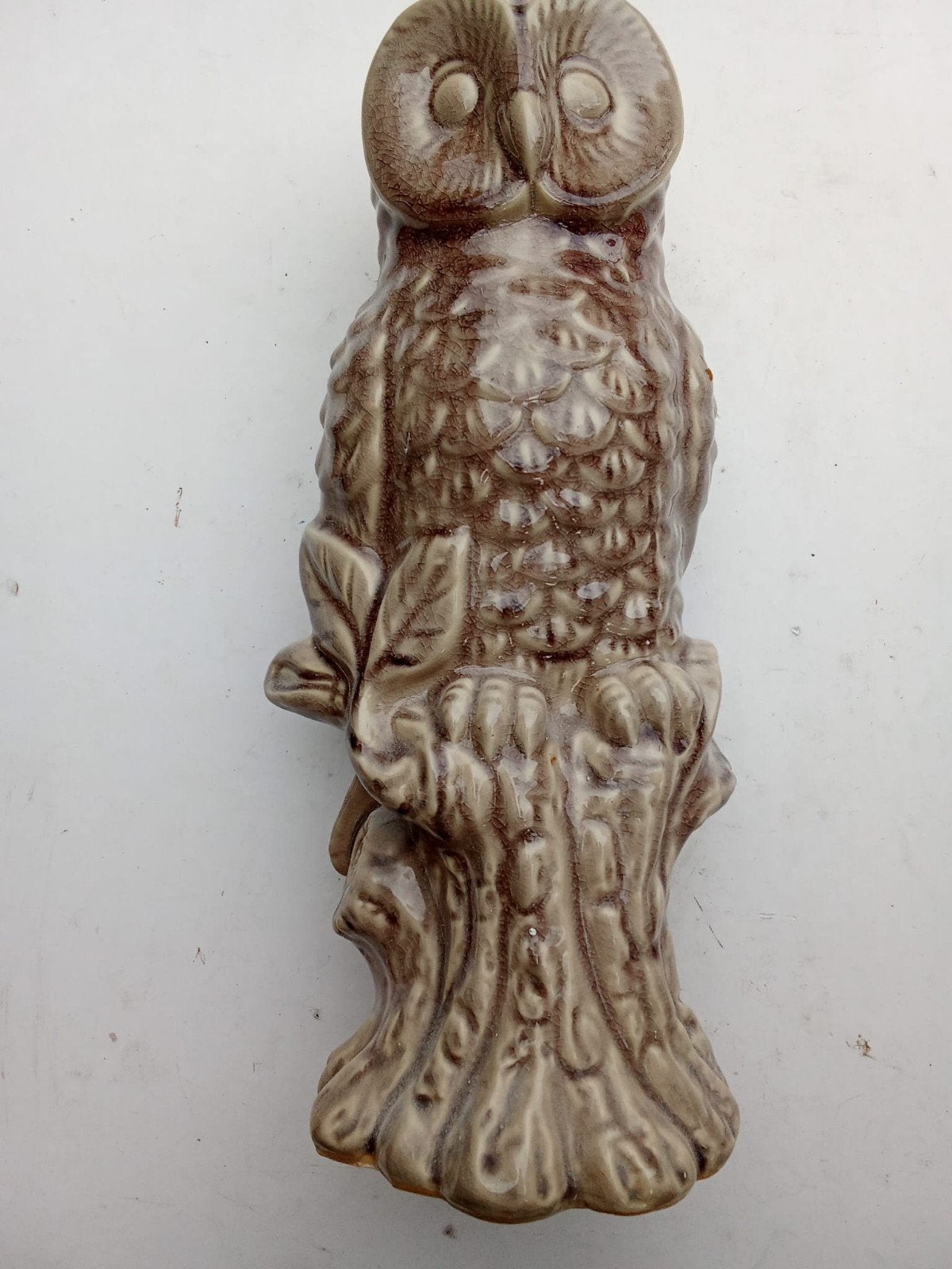 Oud keramiek uil beeld - 34 cm, Antiek en Kunst, Ophalen of Verzenden