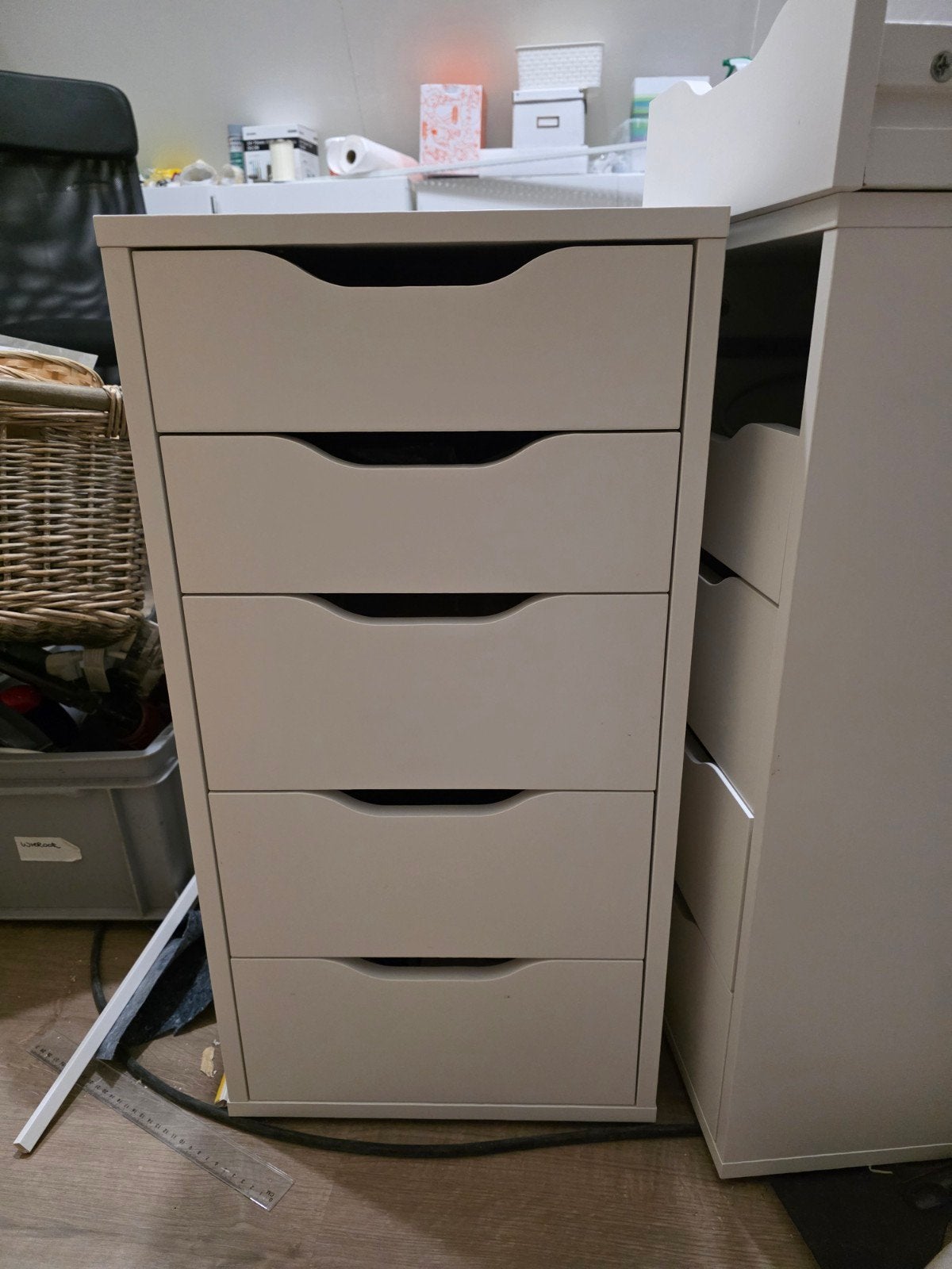 1x IKEA ALEX ladeblok met 5 laden, wit - 36x70 cm, Huis en Inrichting, Ophalen, Minder dan 50 cm, Minder dan 100 cm