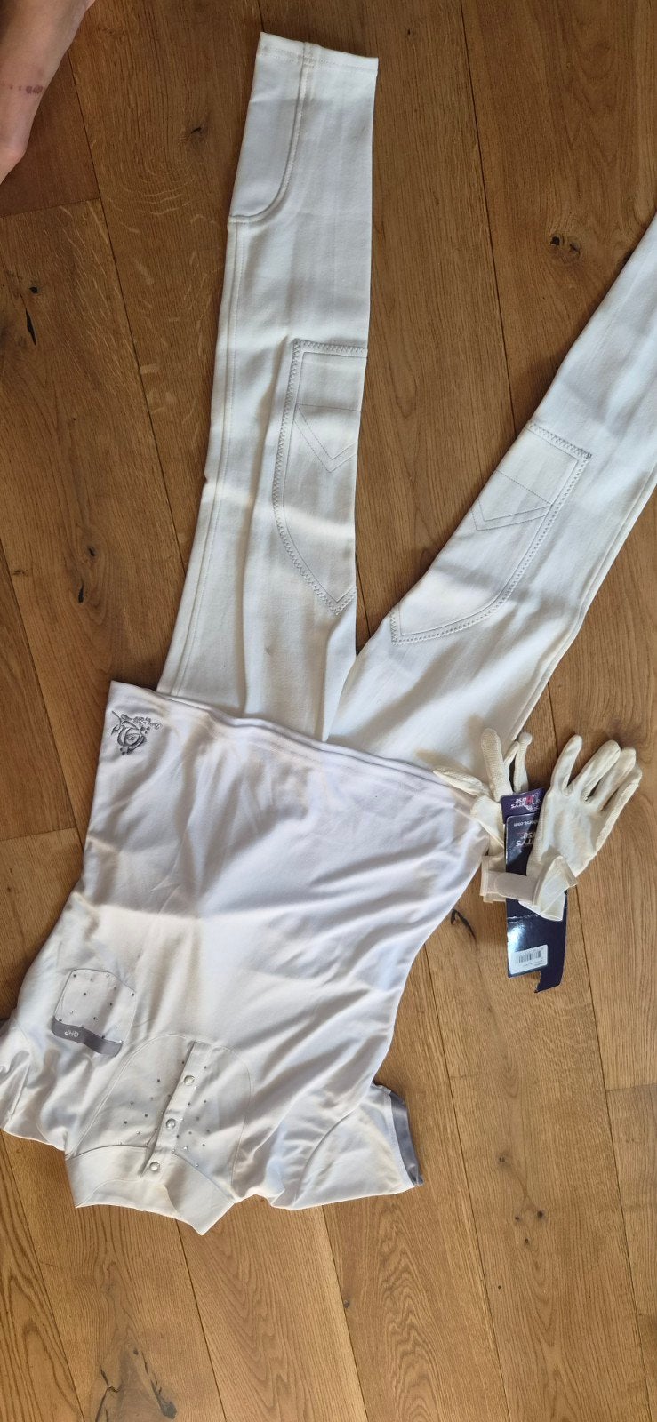 set paardrijden, Dieren en Toebehoren, Paardrijkleding, Ophalen, Overige typen, Zo goed als nieuw, Wit