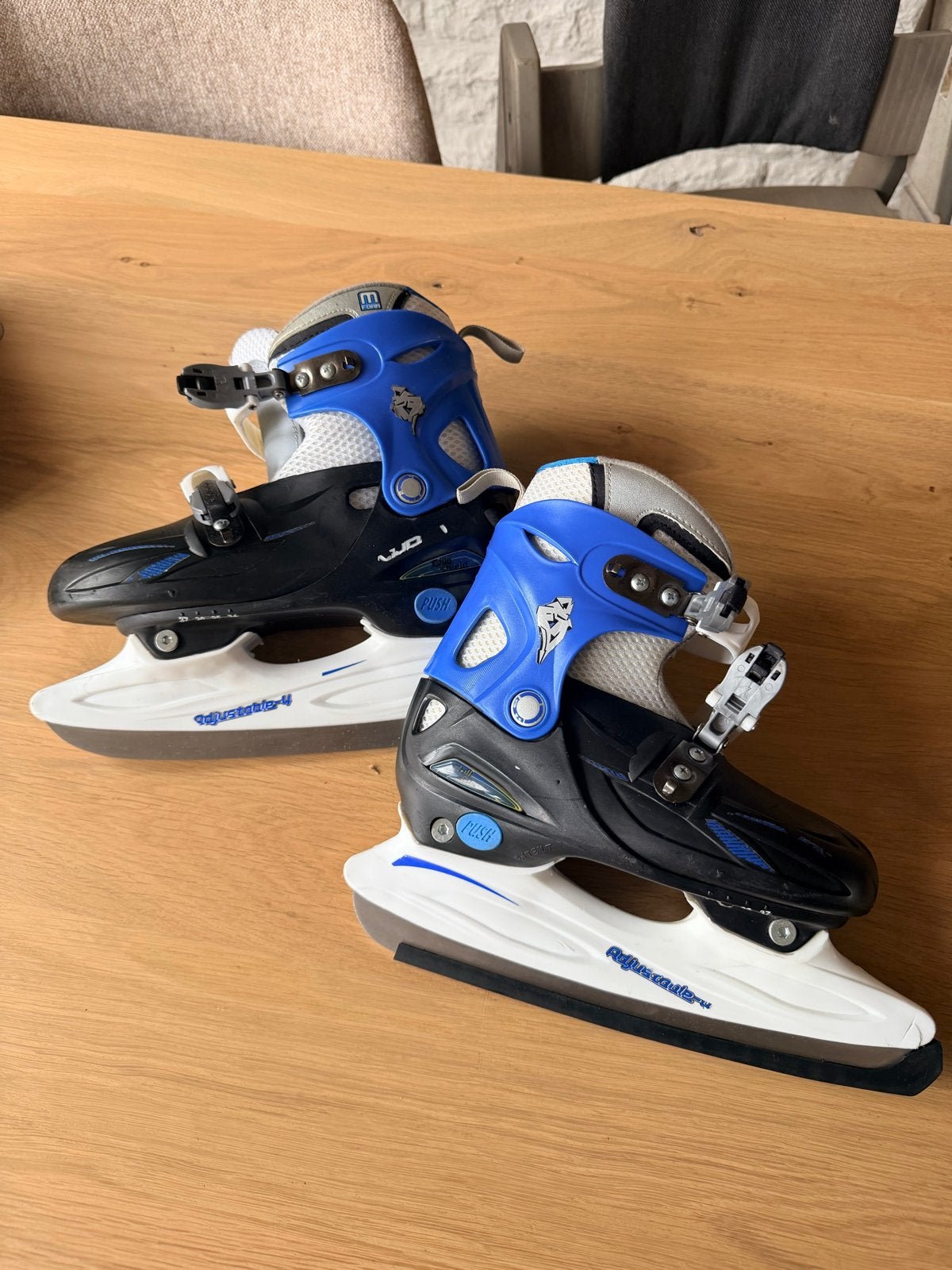Nijdam verstelbare schaatsen blauw maat 34-37, Ophalen of Verzenden, Gebruikt, Overige typen, Nijdam