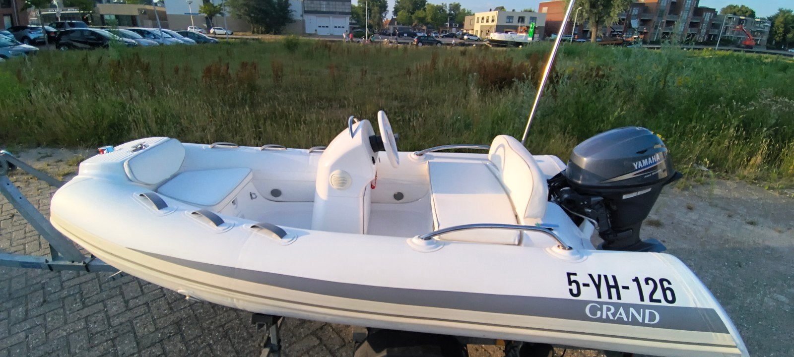 rib rubberboot Grand golden line, Gebruikt, Peddels, Grand, Ophalen