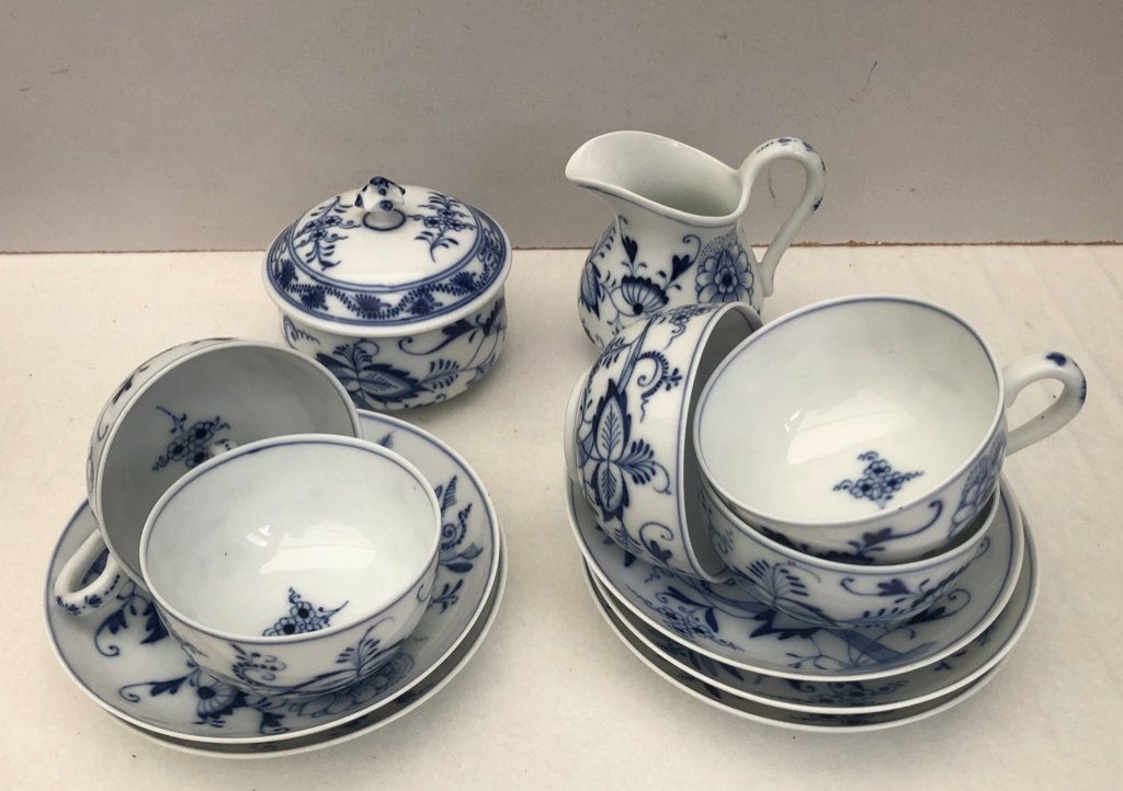 Porselein Thee servies  Zwiebelmuster Huttensteinach - 1900, Ophalen of Verzenden