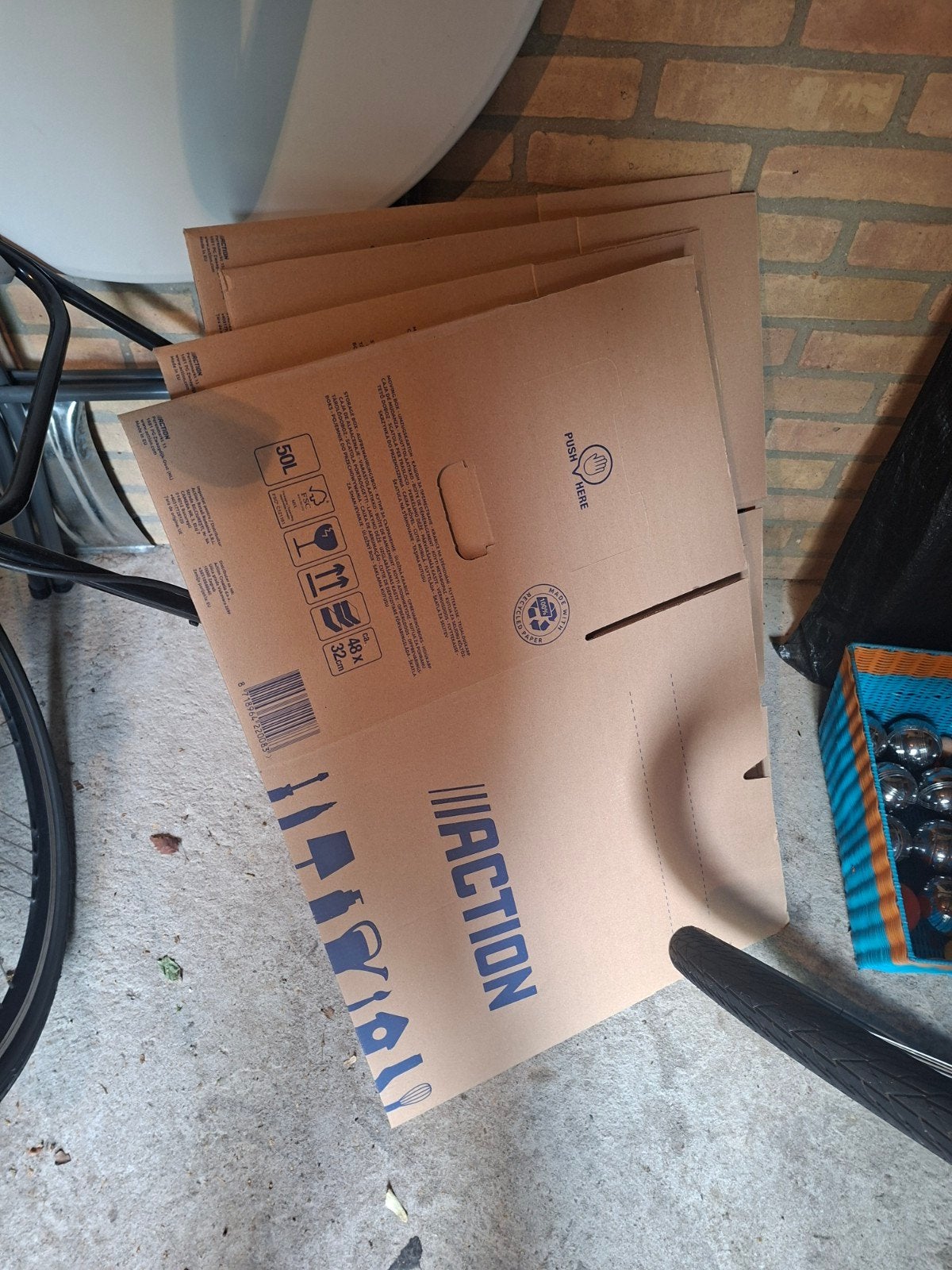 4 verhuisdozen gratis op te halen, Ophalen, Gebruikt, 50 tot 100 cm, 50 tot 75 cm
