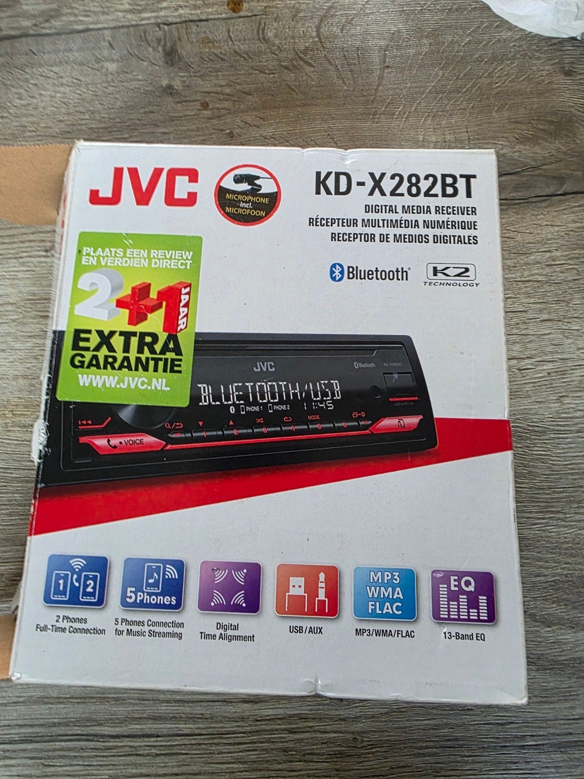 jvc kd-x282bt 3 maand oud met bon, Ophalen of Verzenden, Zo goed als nieuw