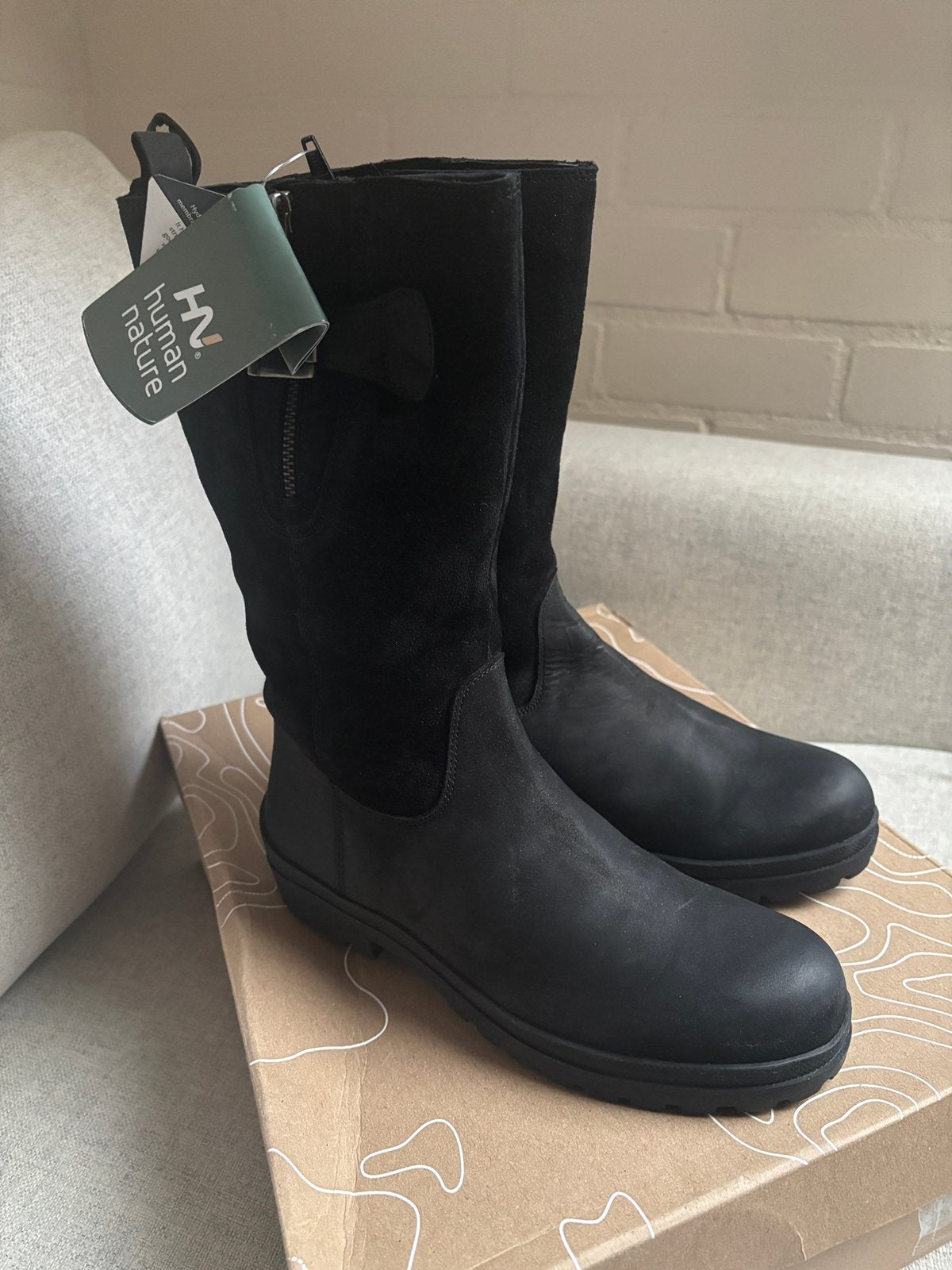 Human Nature Janeiro winterlaarzen dames zwart mt38 nieuw, Hoge laarzen, Zwart, Nieuw, Ophalen of Verzenden