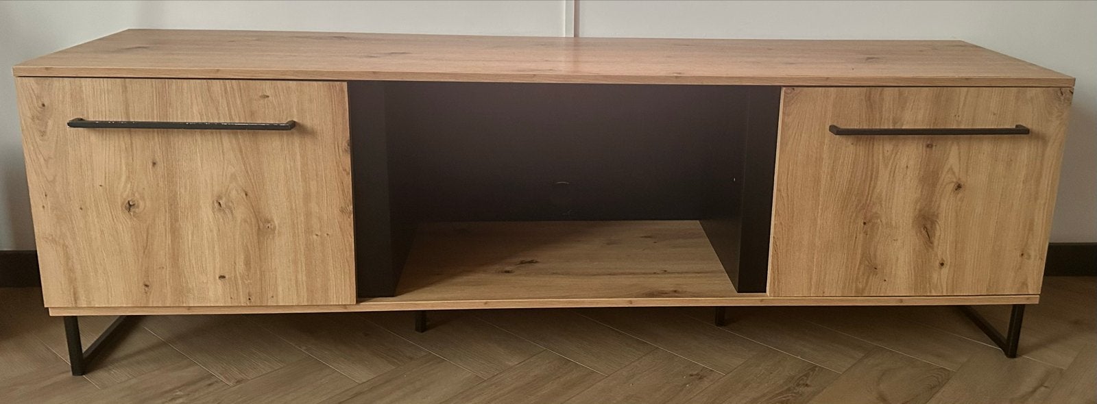 Modern TV-meubel/dressoir met eikenhout look, Ophalen, 100 tot 150 cm, Zo goed als nieuw, Minder dan 100 cm