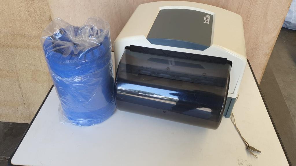 Initial handdoekenautomaat met katoenen rol en sleutel, Ophalen of Verzenden, Gebruikt
