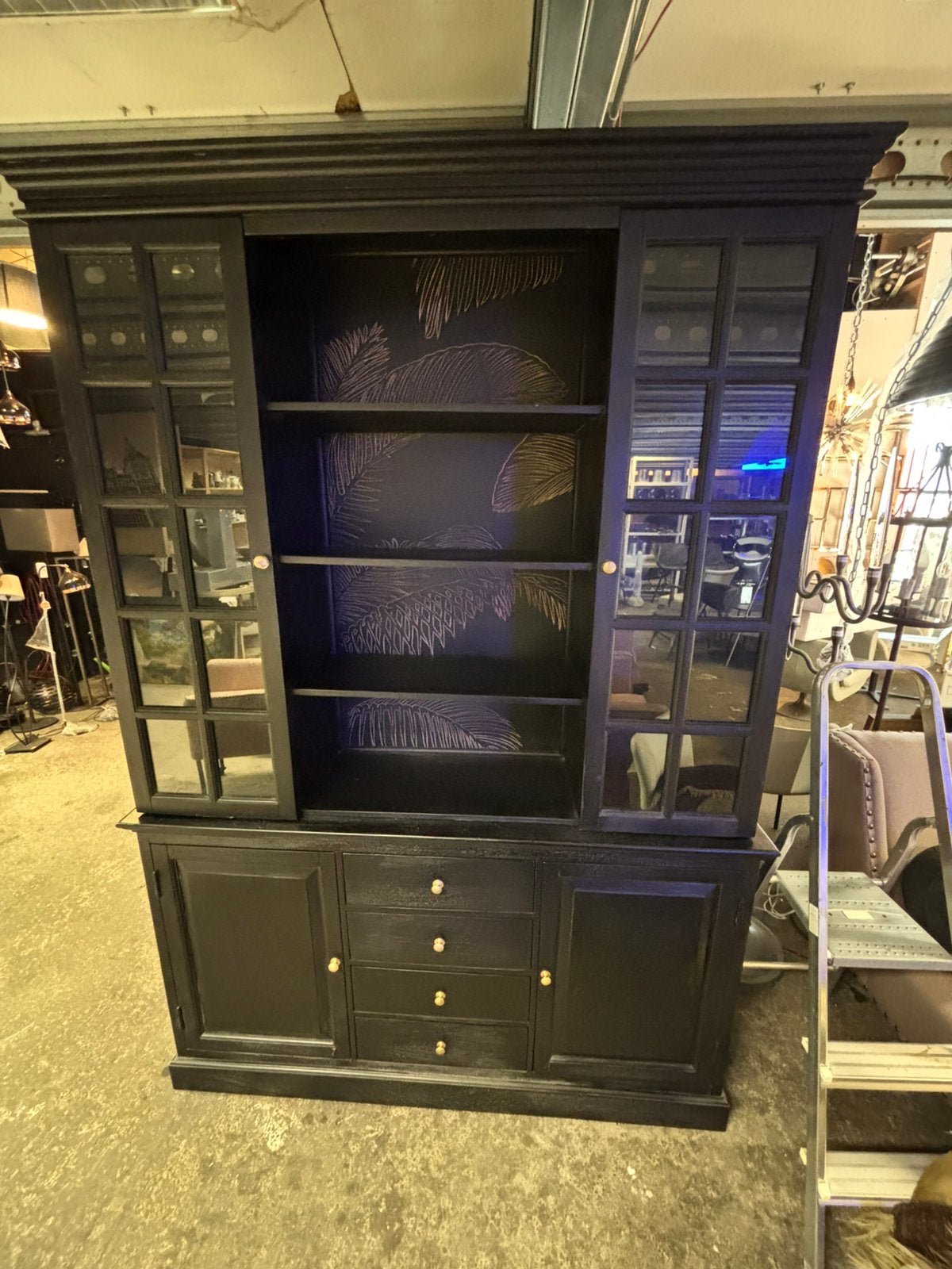 Zwarte buffetkast L145 B40 H220, Roxxz design, Ophalen of Verzenden, Zo goed als nieuw, Minder dan 100 cm