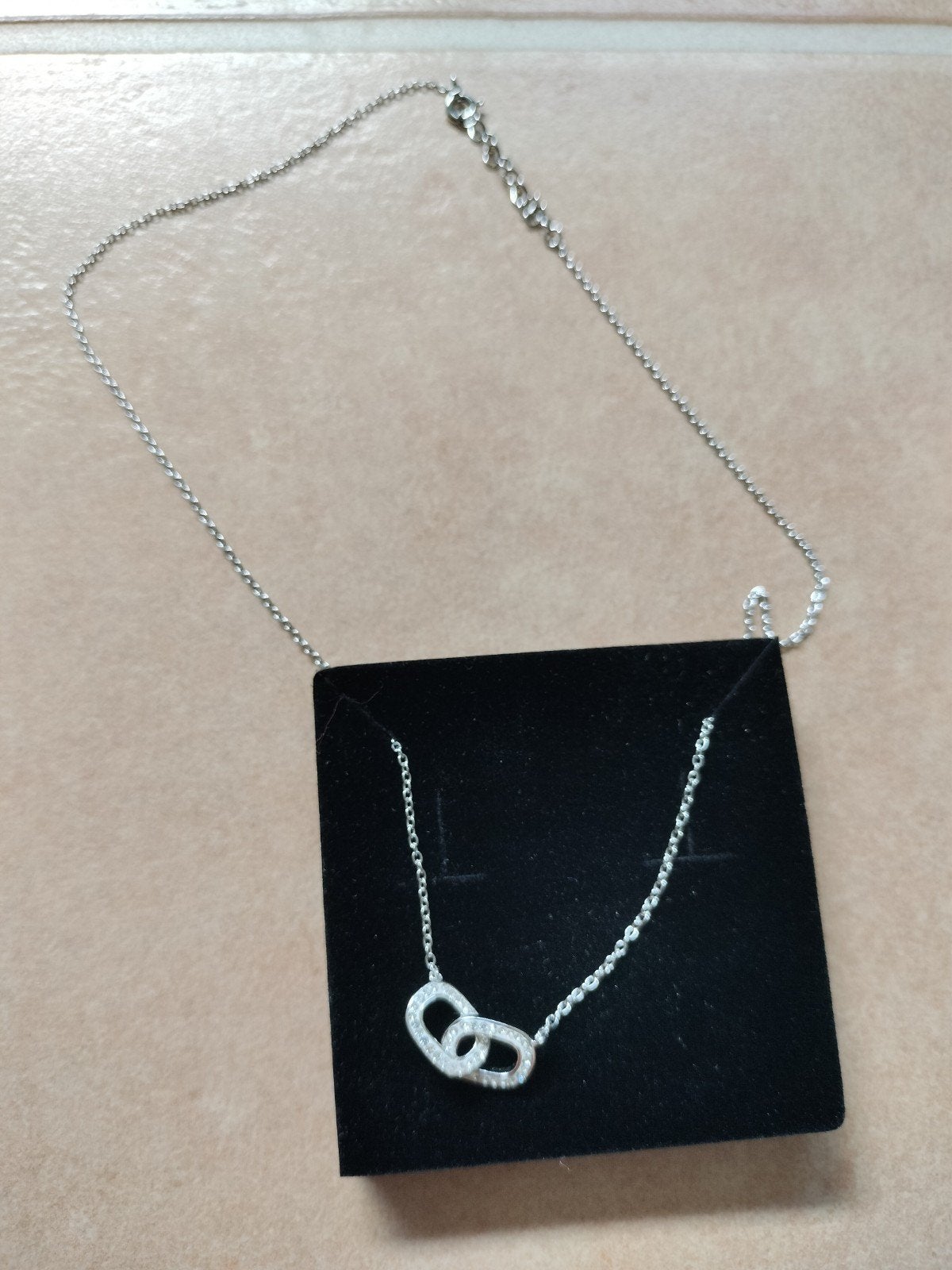 Lucardi Zilveren Ketting 925 met Kristallen Hanger, Ophalen of Verzenden, Zo goed als nieuw, Met kristal, Zilver