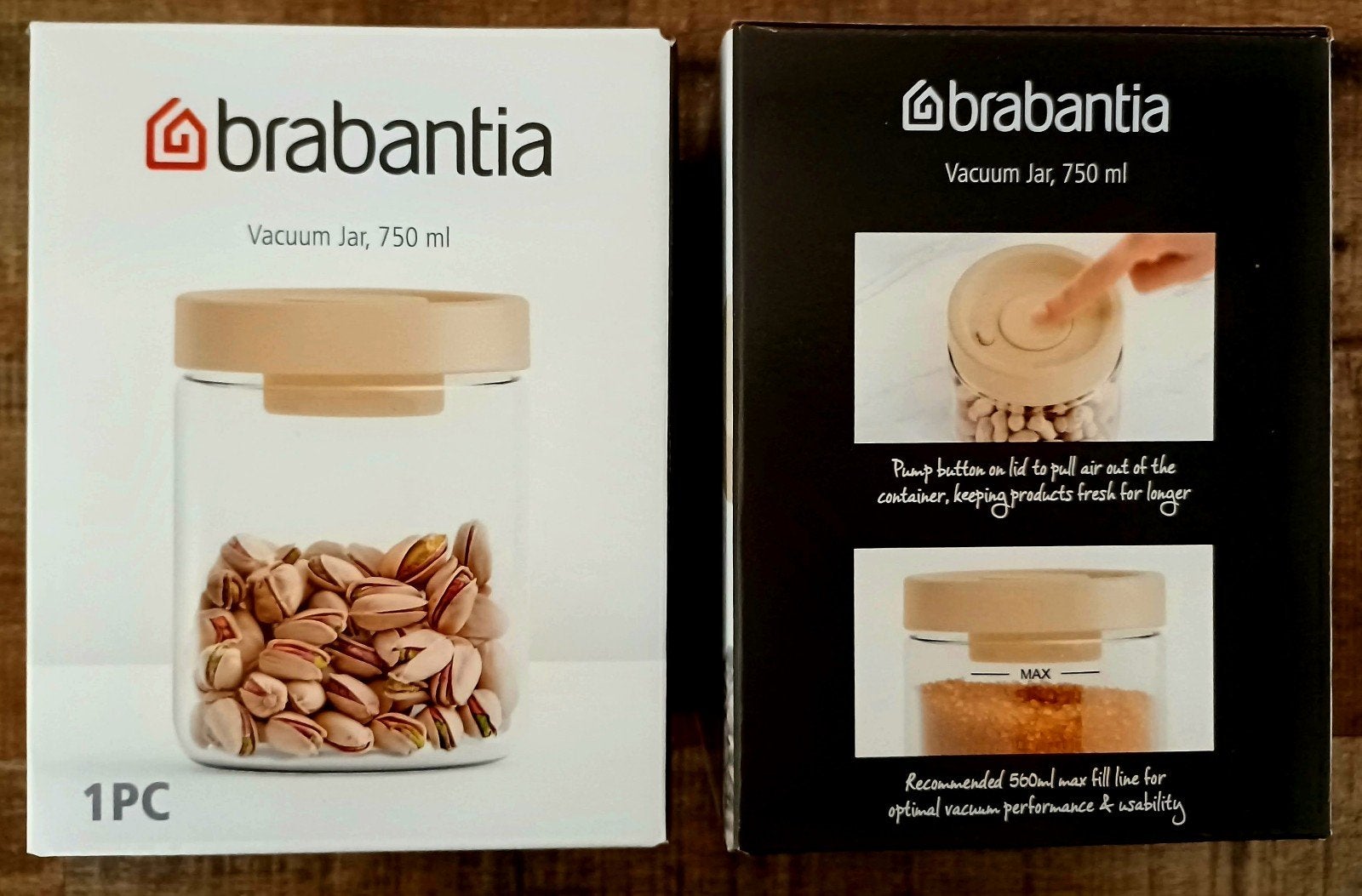 Brabantia vacuum voorraadpot, jar 750ml., Ophalen of Verzenden, Nieuw, Pot, Bus of Blik