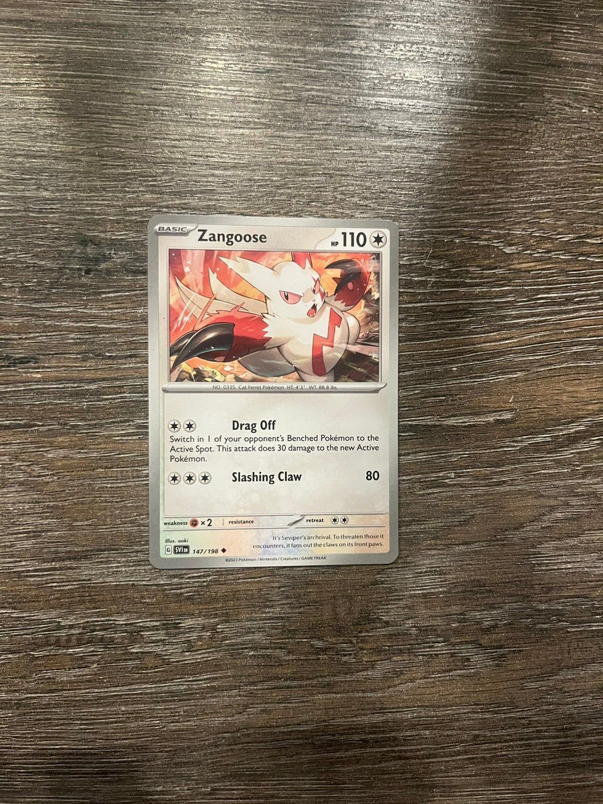 Zangoose SVI 147/198, Hobby en Vrije tijd, Ophalen of Verzenden, Zo goed als nieuw