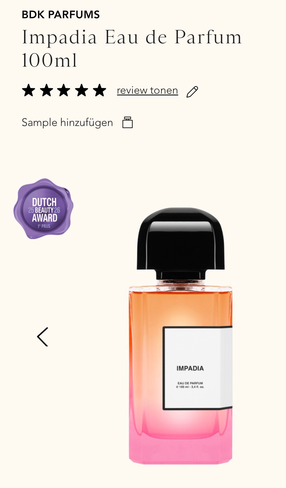 BDK Impadia Eau de Parfum 100ml, Ophalen of Verzenden, Nieuw