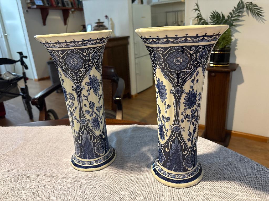 Set Delfts Blauwe Vazen - Royal Sphinx Boch Holland, Antiek en Kunst, Ophalen
