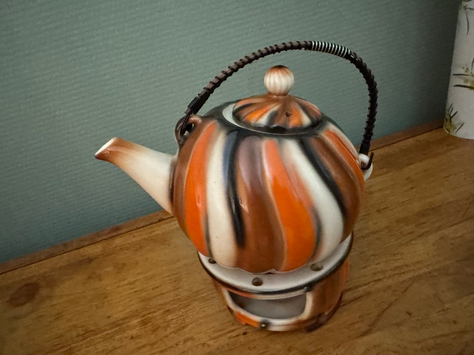 Vintage BIHL Theepot met Warmhouder - Jaren '50/'60 Retro, Antiek en Kunst, Ophalen of Verzenden