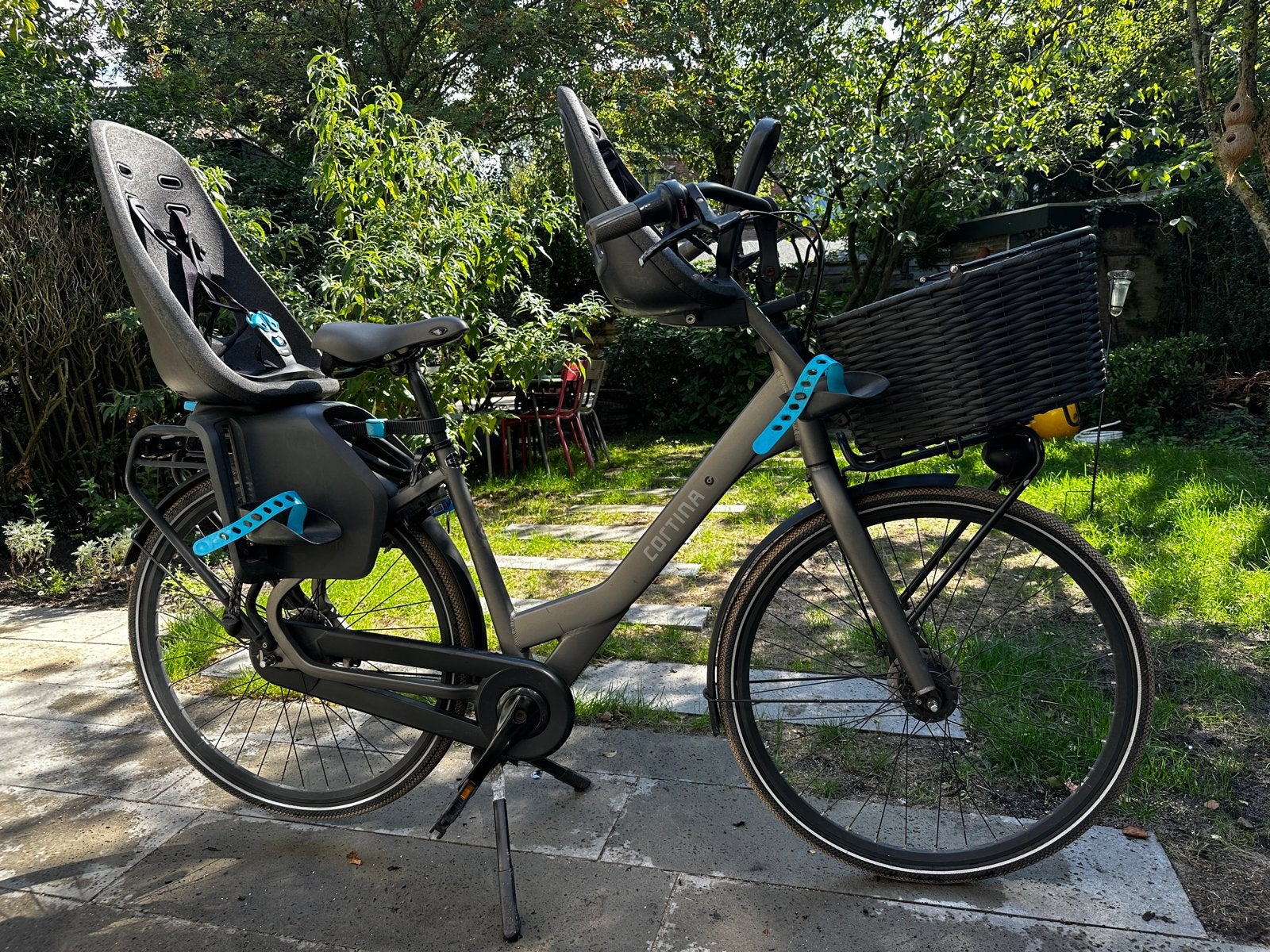 Cortina Common Family + Thule Yepp Maxi en Mini + mand, 50 tot 53 cm, Ophalen, Overige merken, Gebruikt