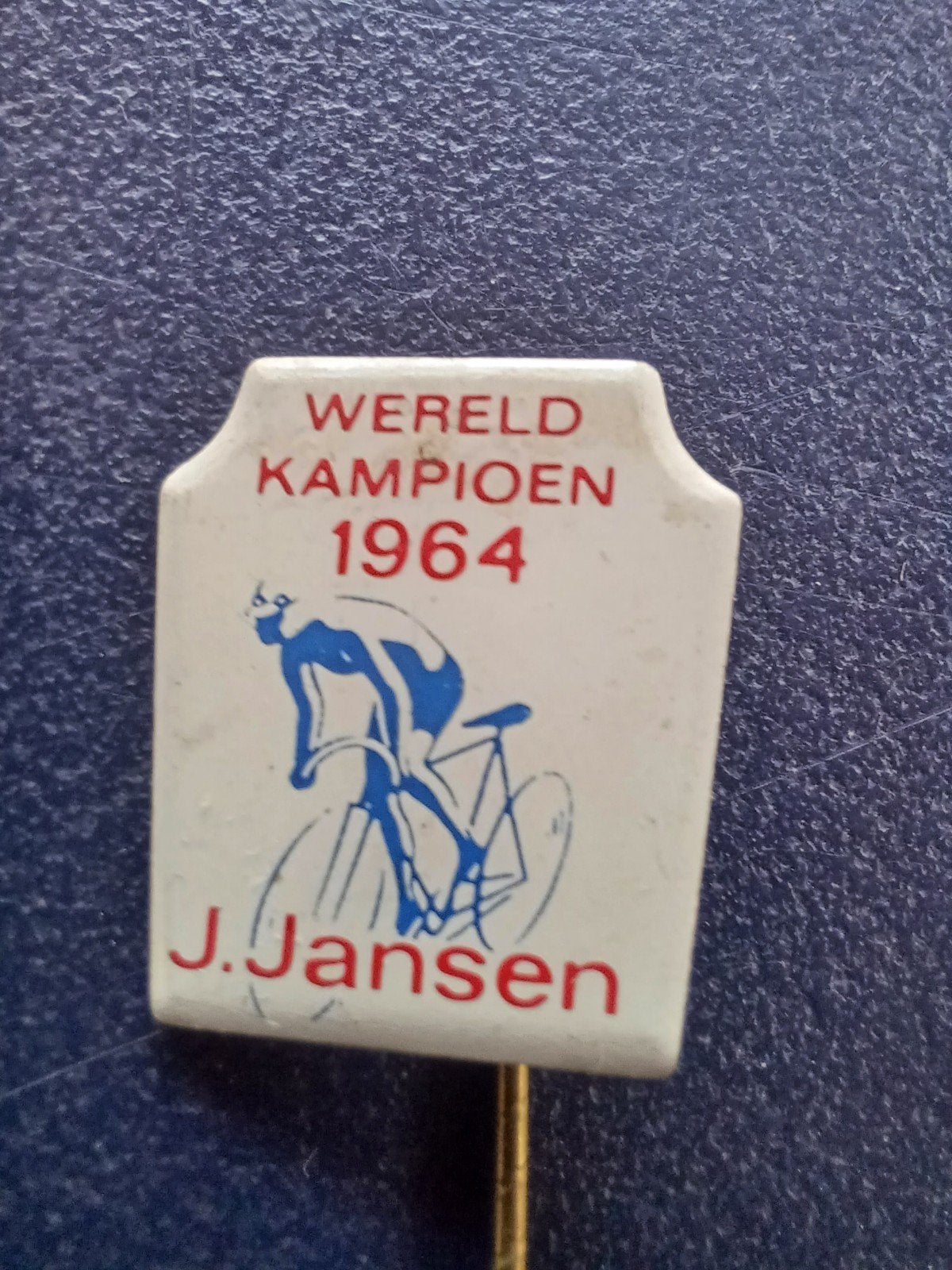 Speldje J. Jansen Wereldkampioen 194 (wielrennen), Verzamelen, Ophalen of Verzenden, Gebruikt, Sport, Speldje of Pin