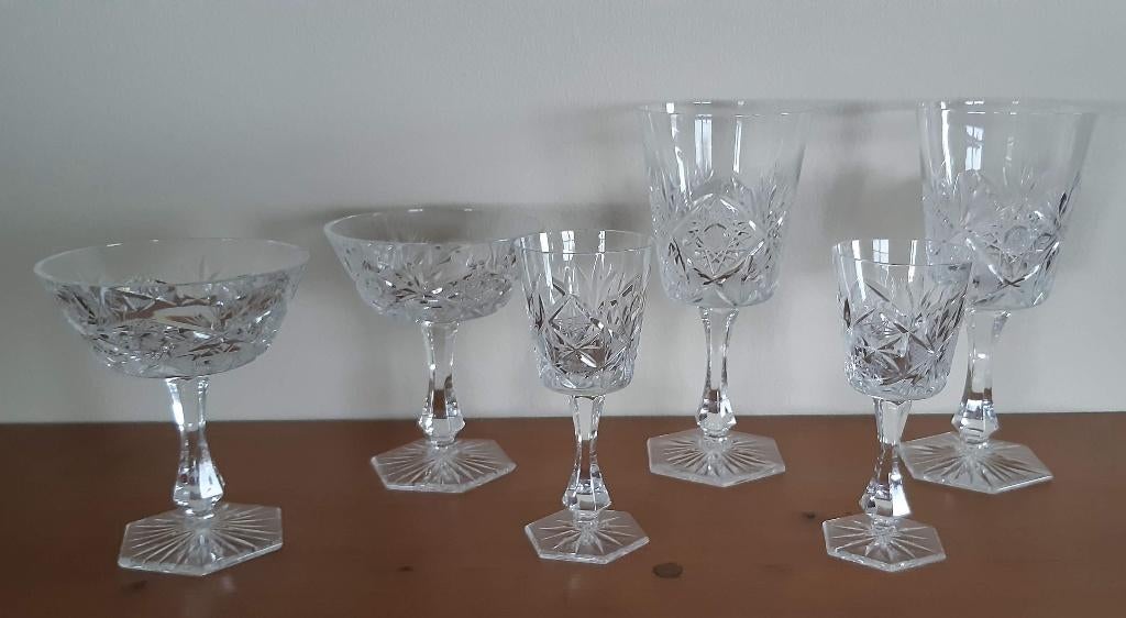 kristallen boheemse glazen, Antiek en Kunst, Antiek | Glas en Kristal, Ophalen of Verzenden