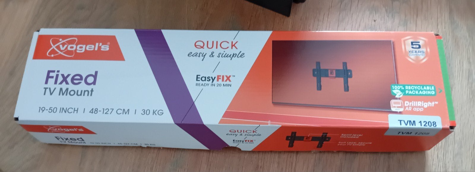 Vogel's Fixed TV Mount 19-50 inch met boorhulp, Ophalen, Nieuw