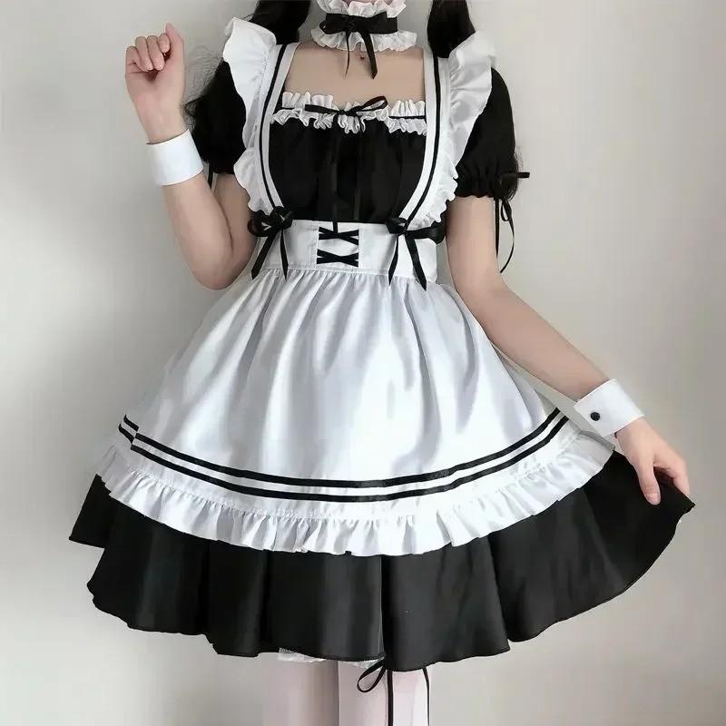 Cosplay outfit Lolita / Dienstmeisje compleet zwart wit, Ophalen of Verzenden, Nieuw, Pak of Jurk