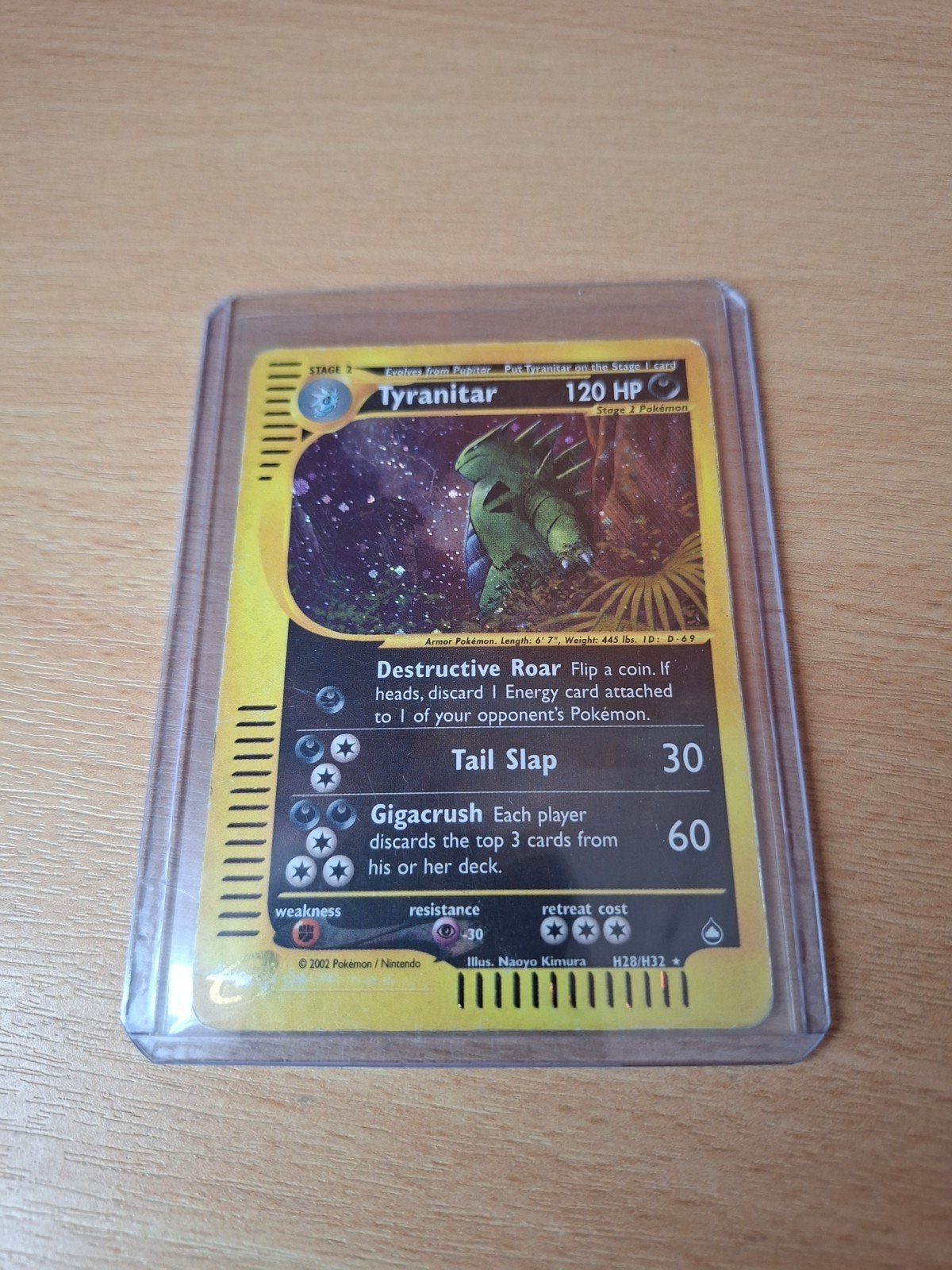 Tyranitar (AQ H28) - Aquapolis holo, Ophalen of Verzenden, Gebruikt, Losse kaart, Foil