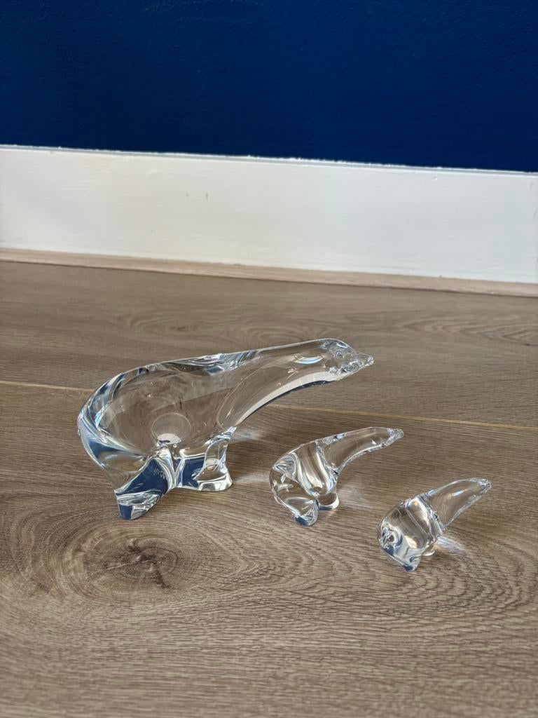 3 beeldjes van zeeleeuwen Folke Walving kristal, Antiek en Kunst, Ophalen of Verzenden