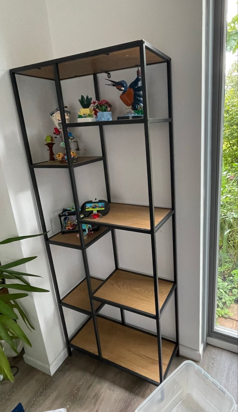 Industriële Vakkenkast - Deco Fineer & Staal (B70xH178xD30cm, Met plank(en), Zo goed als nieuw, 150 tot 200 cm, 25 tot 50 cm