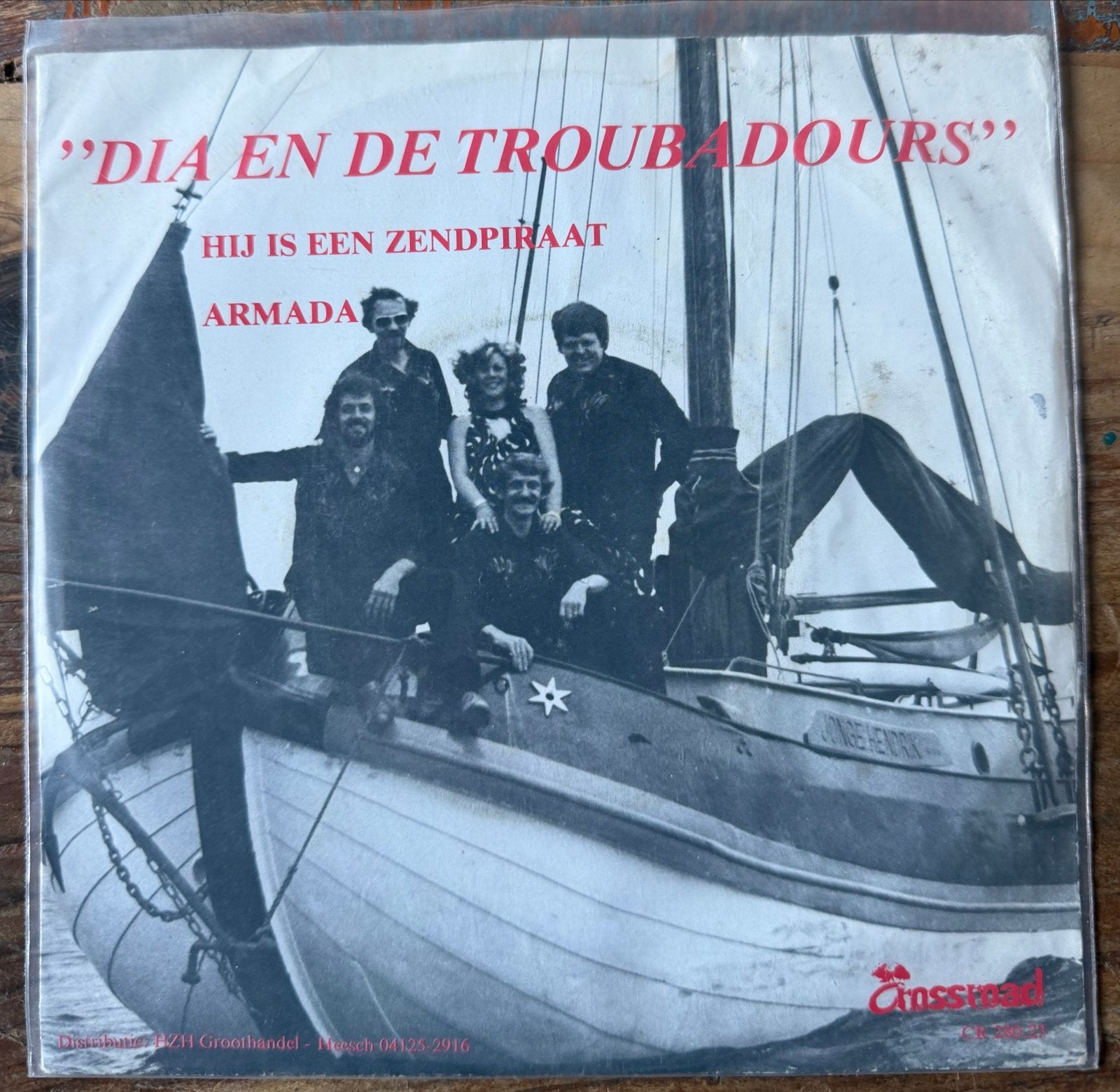 Dia en de Troubadours - Hij is een Zendpiraat (Single), Gebruikt, Verzenden, 7 inch, EP