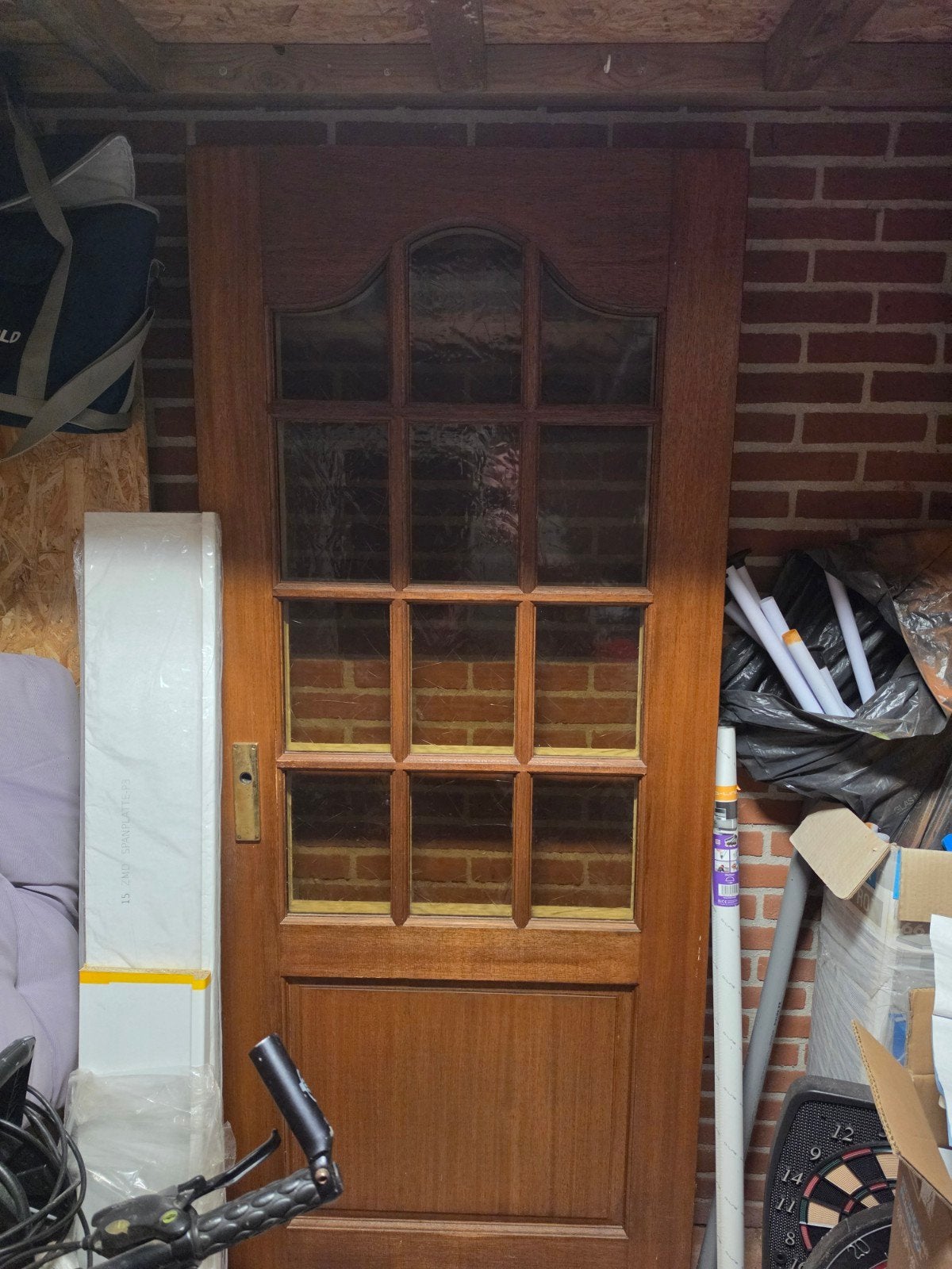 2 Houten binnendeuren met glas 83x201.5 cm, Ophalen, Gebruikt, Binnendeur, Glas