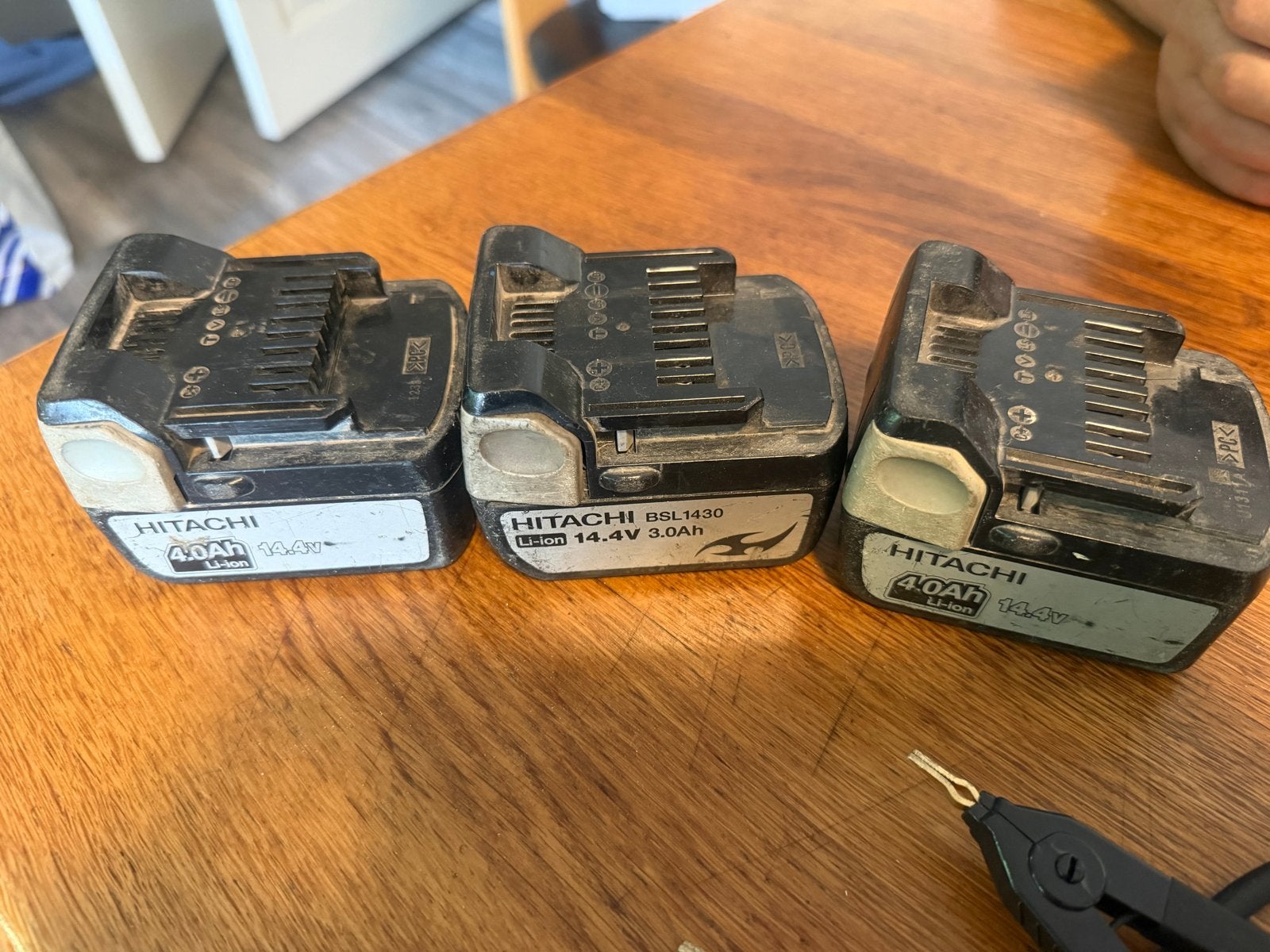 3x Hitachi 14.4V Li-ion Accu's - 4.0Ah & 3.0Ah, Ophalen, Gebruikt, Overige merken, Overige typen