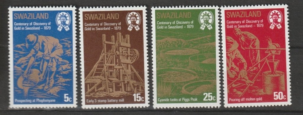 TSS Kavel 830175 Swaziland pf minr 314-317 mijnbouw, Ophalen, Overige landen, Postfris