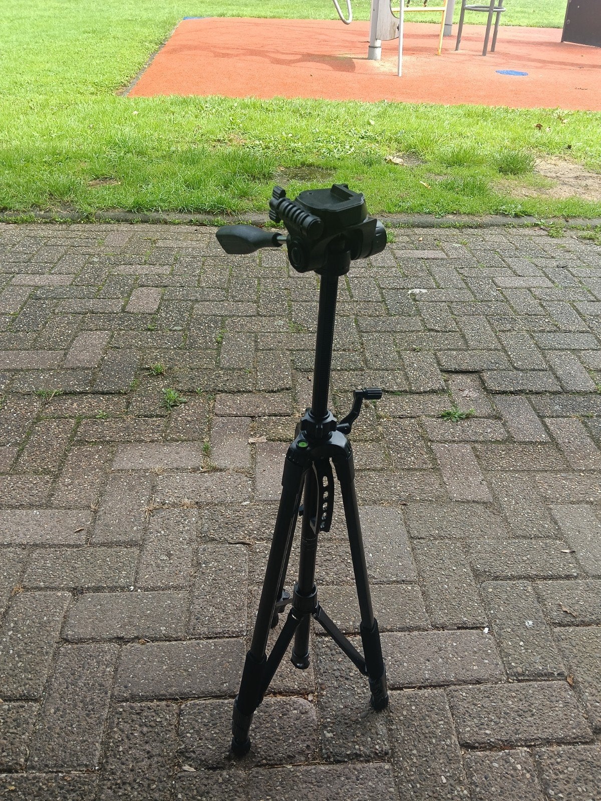 Stevig foto statief met vloeistofkop, Ophalen, Driepoot, 150 tot 175 cm, Snelkoppelingsplaat