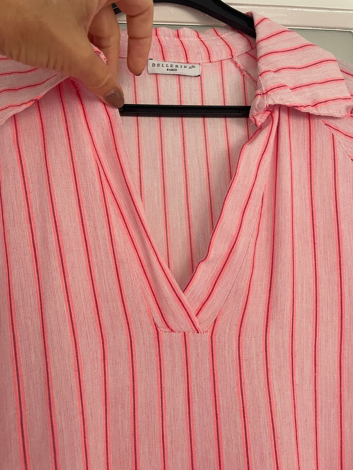Vrolijke gestreepte dames blouse van Bellerina Paris, Ophalen of Verzenden, Zo goed als nieuw, Maat 38/40 (M), Roze