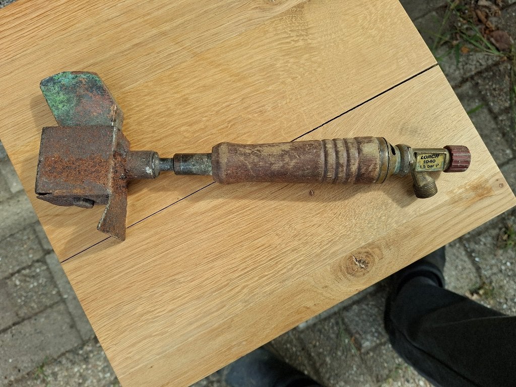 vintage eind 1800 koperen met messing soldeerbout, Antiek en Kunst, Ophalen of Verzenden