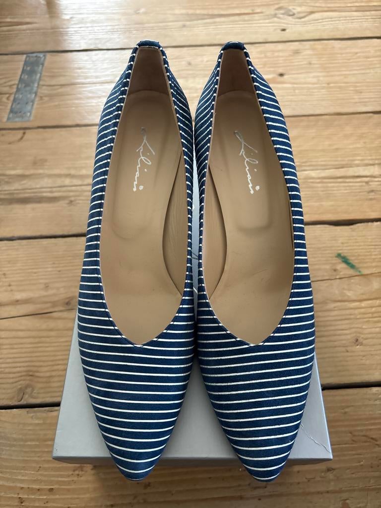 Liliani Pumps - Blauw/Wit Gestreept mt 42, nieuw, Ophalen of Verzenden, Zo goed als nieuw, Blauw, Pumps