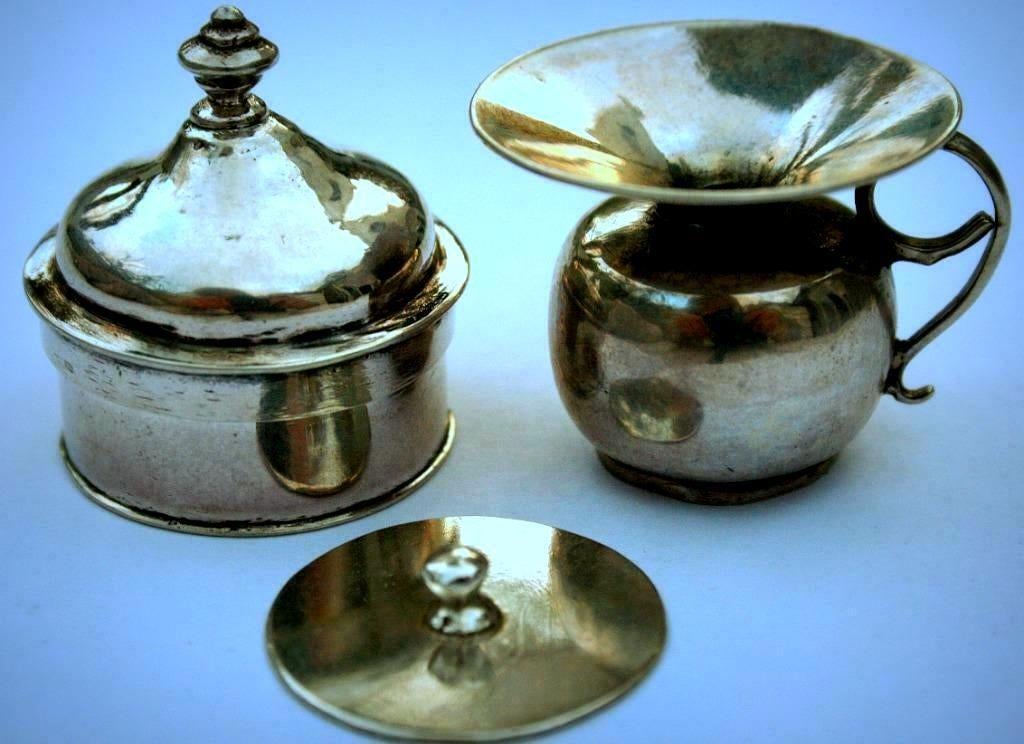 Antiek zilveren TABAKSTEL als miniatuur Amsterdam 1747, Ophalen of Verzenden, Zo goed als nieuw, Overige typen