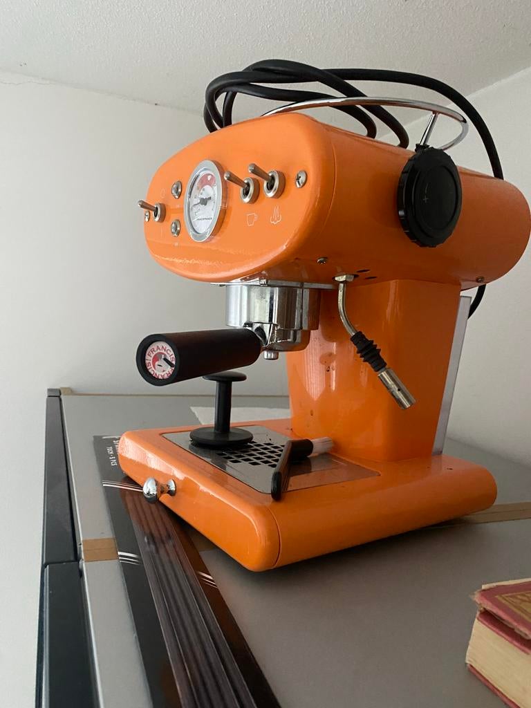 Oranje FrancisFrancis! espresso apparaat, Witgoed en Apparatuur, Koffiezetapparaten, Stoompijpje, Espresso apparaat, Gemalen koffie