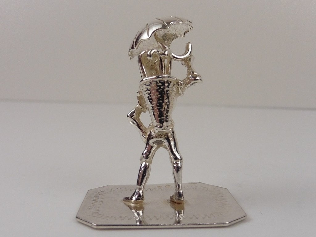 Zilveren miniatuur Parapluverkoper                      Z183, Antiek en Kunst, Ophalen of Verzenden, Zilver