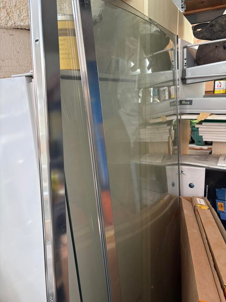 Gebogen douchewand 200x77cm, Ophalen, Zo goed als nieuw, Glas, Douche