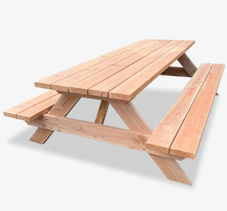Handgemaakte picknicktafels, Ophalen of Verzenden, Zo goed als nieuw, Rechthoekig, Hout