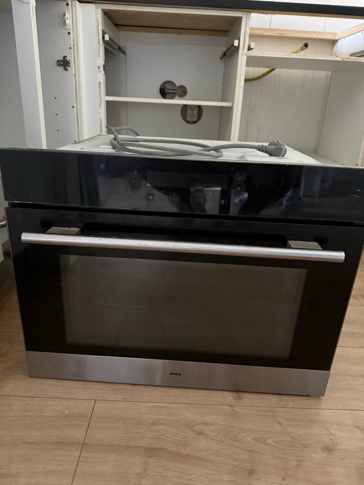 MOET NU WEG! Atag Combi-oven/Magnetron - Zwart Inbouw, Ophalen, 45 tot 50 cm, Gebruikt, Combi-oven
