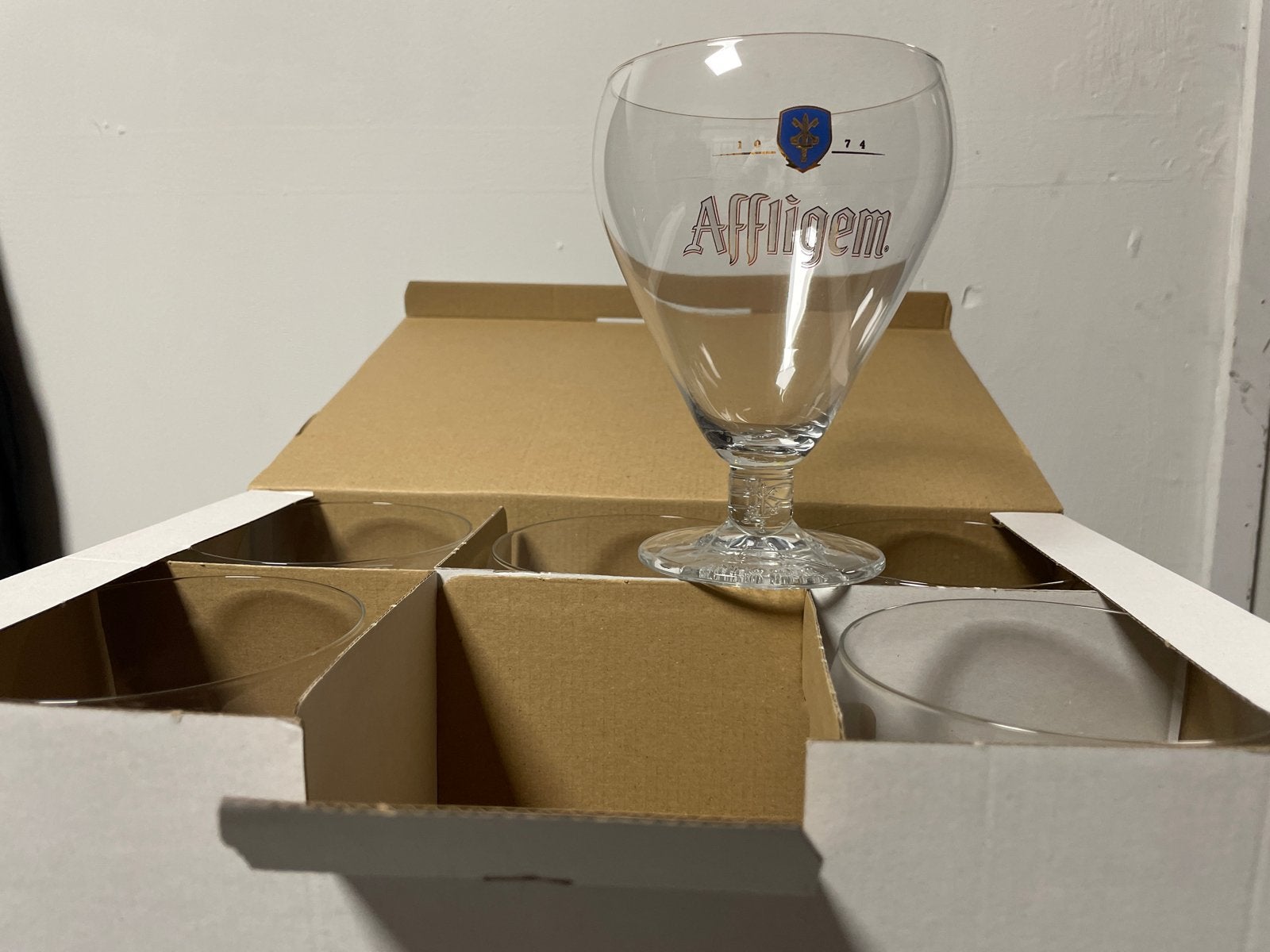Affligem Pokal 50cl Glazen - Nieuw in Dozen (6x5 beschikbaar, Ophalen, Nieuw, Overige merken, Glas
