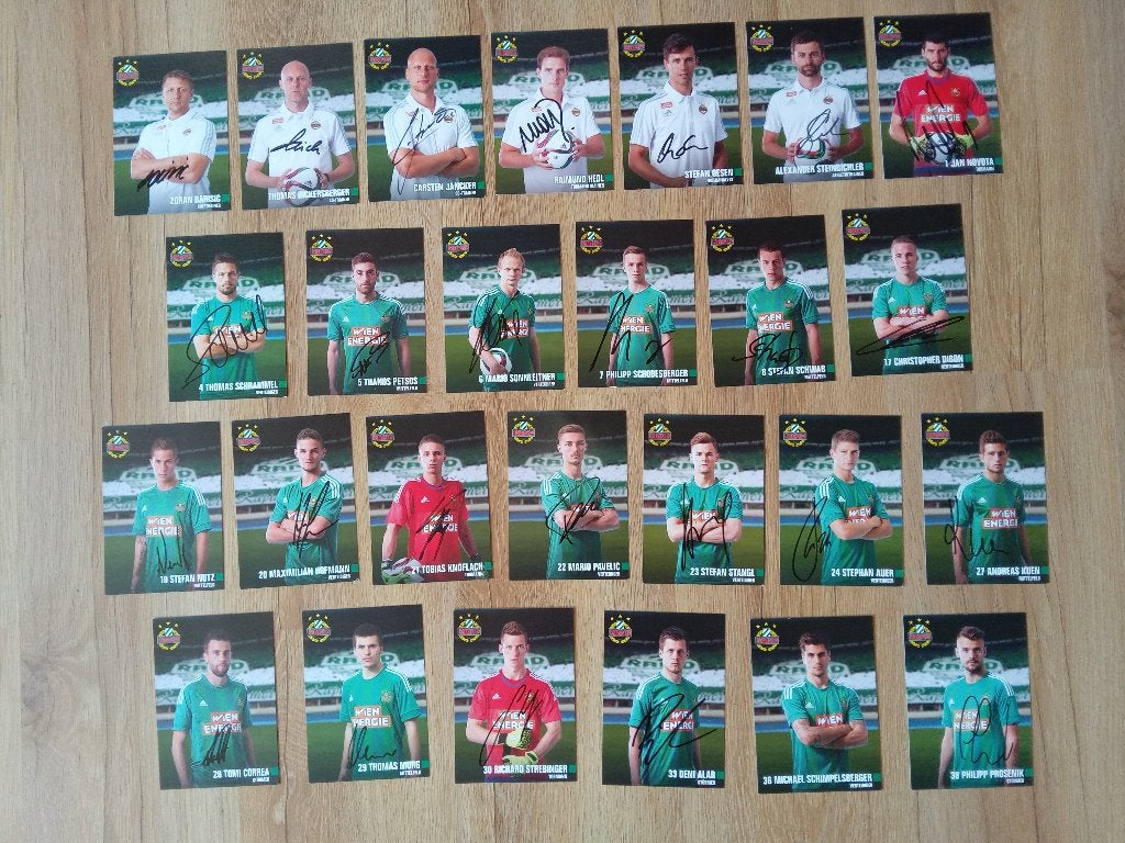 Gesigneerde 2015-2016 set spelerskaarten van SK Rapid Wien, Ophalen of Verzenden, Nieuw, Buitenlandse clubs, Spelerskaart