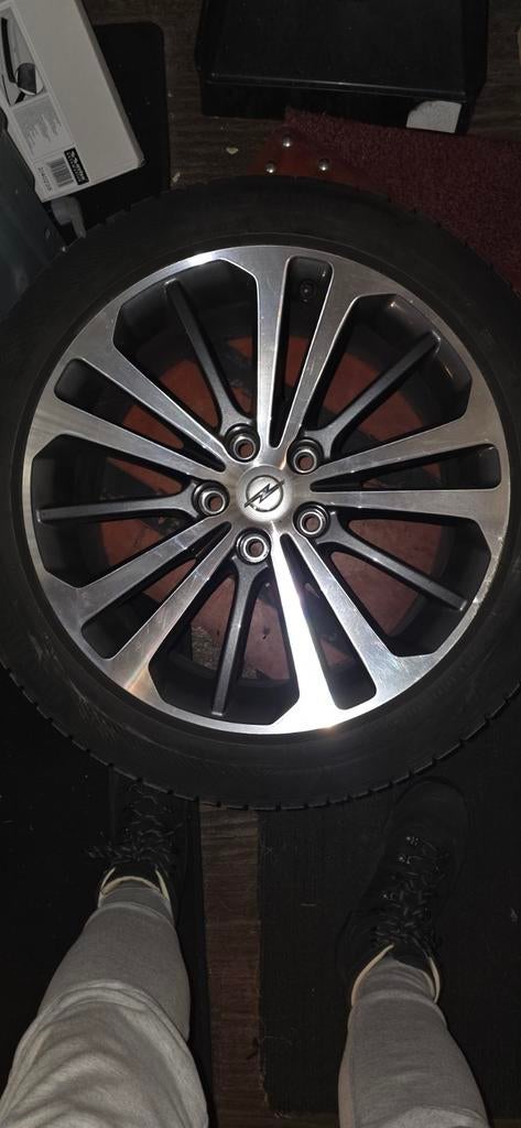 18 inch orig.Opel GM velgen steek 5x115, goede winterbanden, Ophalen, 18 inch, Banden en Velgen, Winterbanden