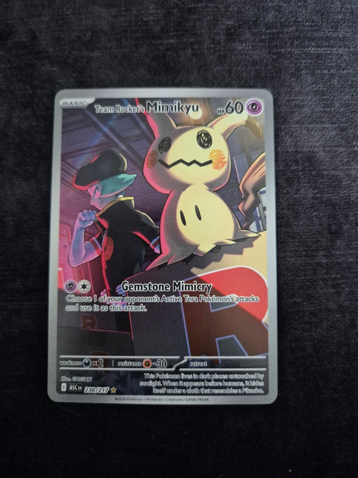 Team rocket's mimikyu 238/217, Ophalen of Verzenden, Nieuw, Losse kaart