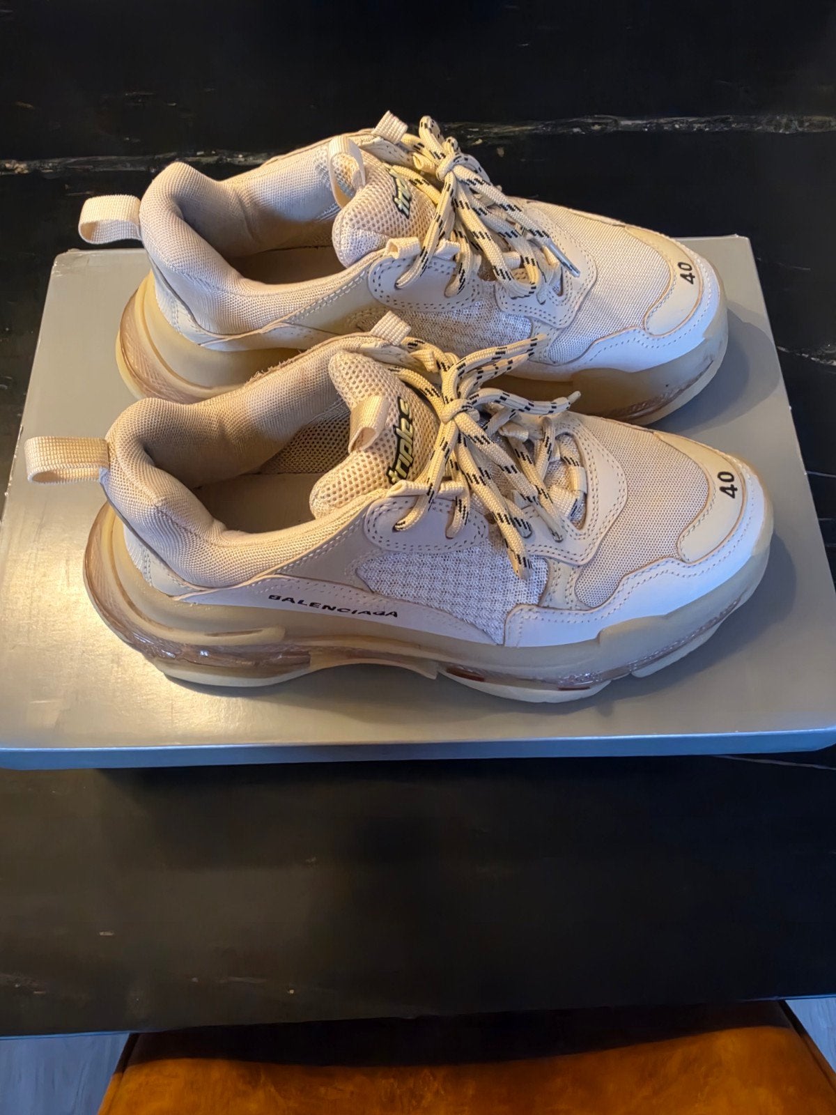 Balenciaga triple s beige off white maat 40 origineel, Kleding | Heren, Schoenen, Ophalen, Zo goed als nieuw, Wit